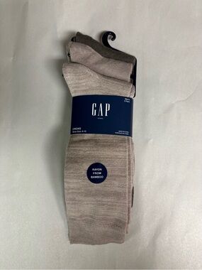 New Gap Socks Men’s 3 Pair Tan & Brown Rayon Bamboo Crews Business Casual